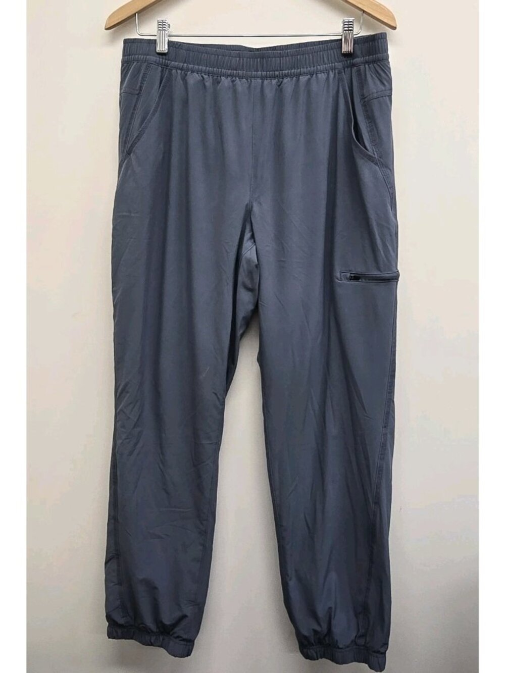 Eddie Bauer Fleece Lined Trail Joggers Womens 12 Cargo Pants Zip Pocket Blue